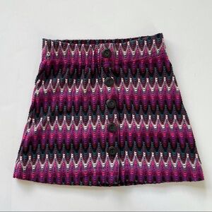 Free People Chevron Button Front Purple Knit Skirt